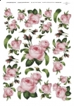 ITDR038 Papier Ryżowy do Decoupage różowe róże A4 297 x 210 mm