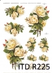 ITDR225 Papier Ryżowy do Decoupage Róże żółte A4 297 x 210 mm